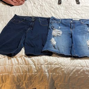 Dark blue and Distressed Bermuda shorts From Torrid and D.Jeans